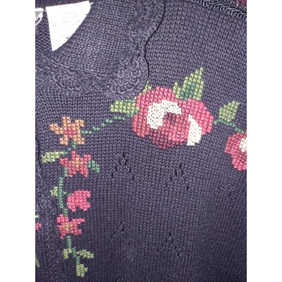 Vintage Capacity Grandma‎ Chic Button Up Sweater with Front Pockets Size L - Picture 3 of 9